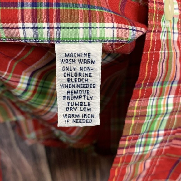 Ralph Lauren Men Red Long Sleeve Plaid Button Classic Pony Logo Shirt Size Large - Picture 8 of 8